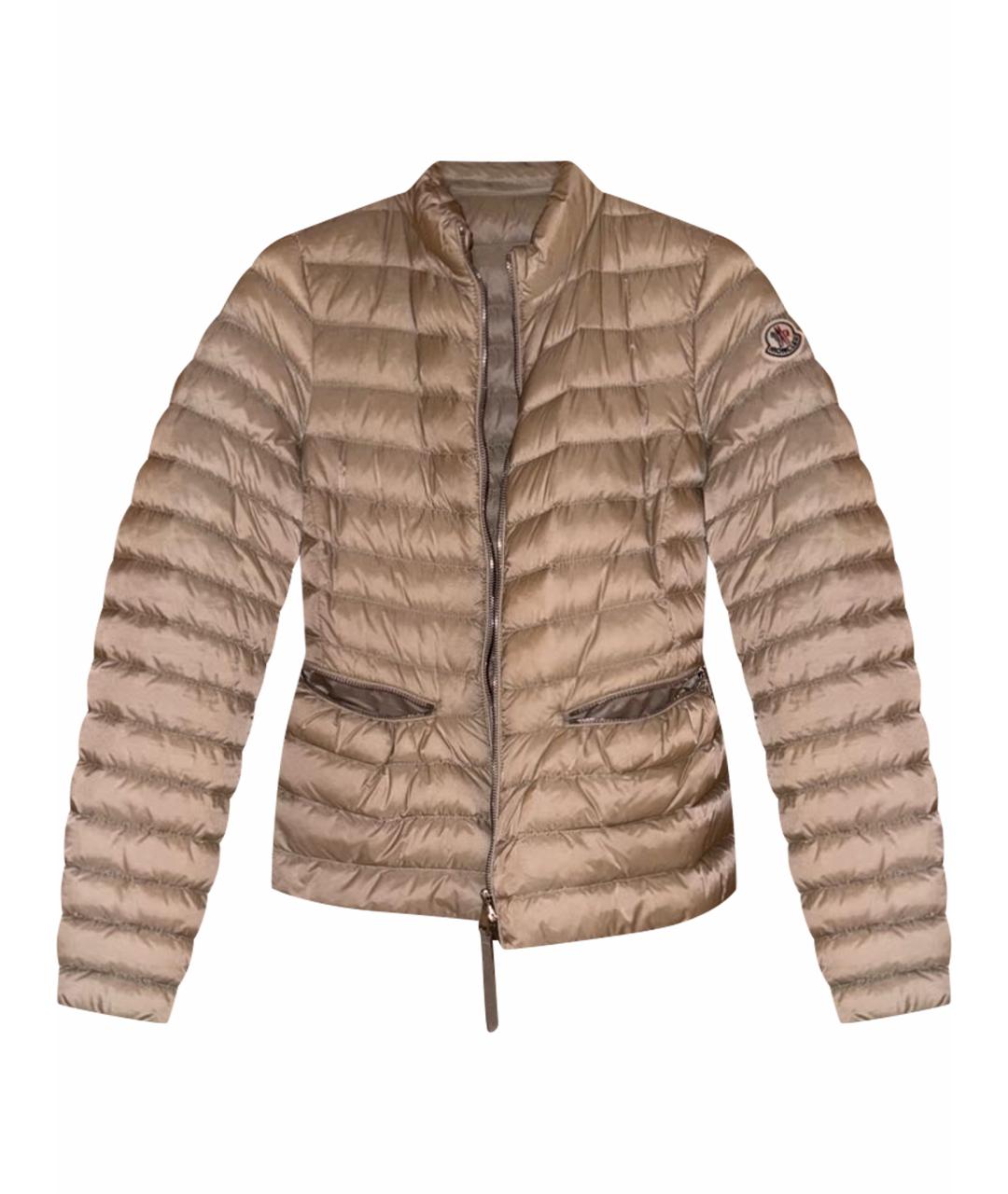 MONCLER Бежевая полиамидовая куртка, фото 1