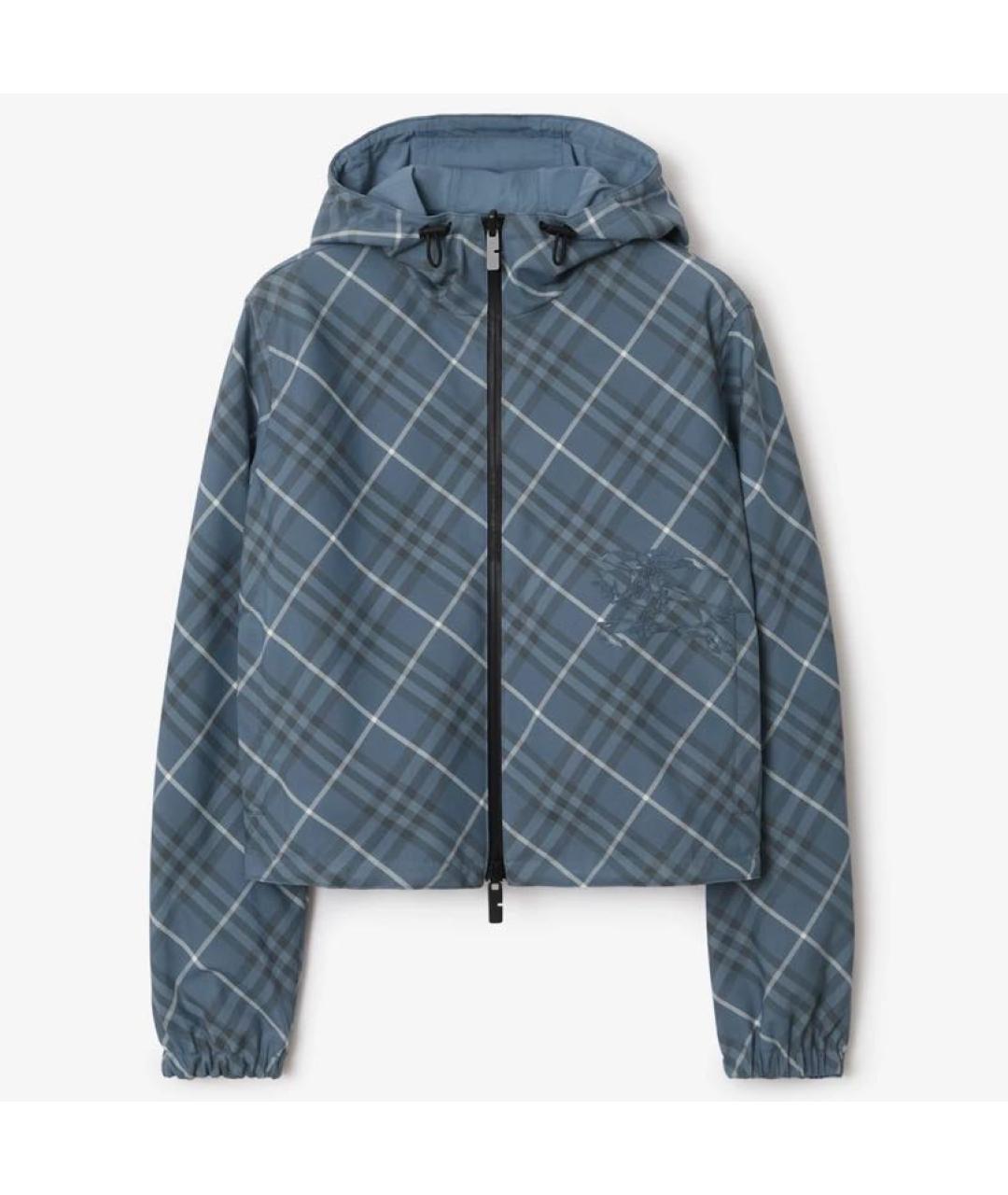 BURBERRY Синяя полиэстеровая куртка, фото 7