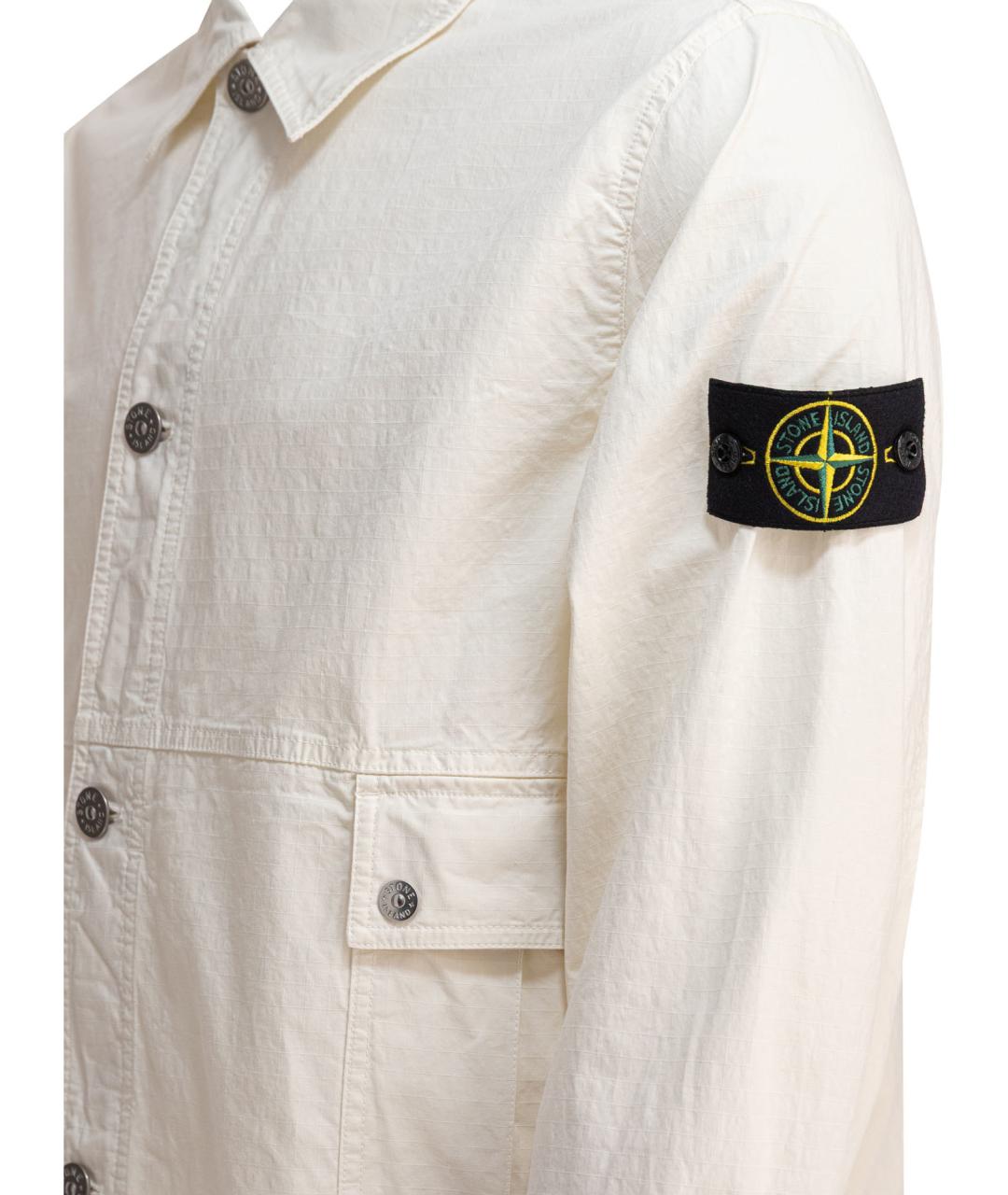 STONE ISLAND Белая хлопковая куртка, фото 4