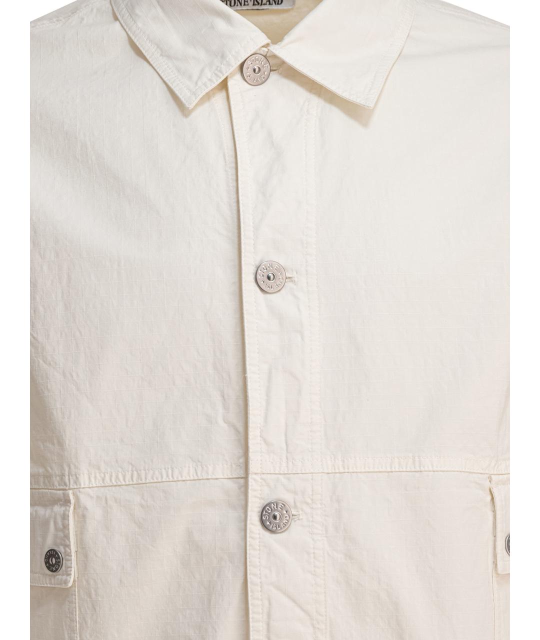 STONE ISLAND Белая хлопковая куртка, фото 3