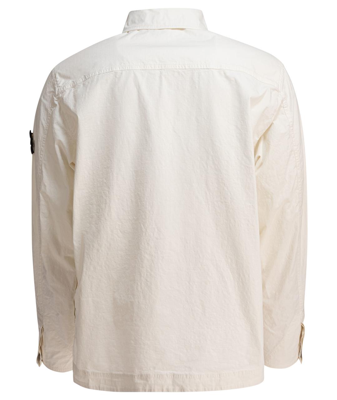 STONE ISLAND Белая хлопковая куртка, фото 2