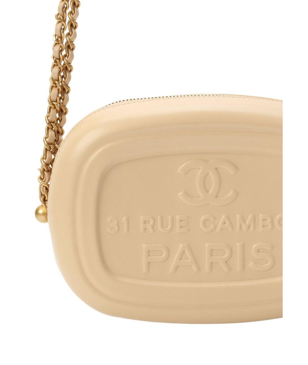 CHANEL Бежевая кожаная сумка через плечо, фото 4