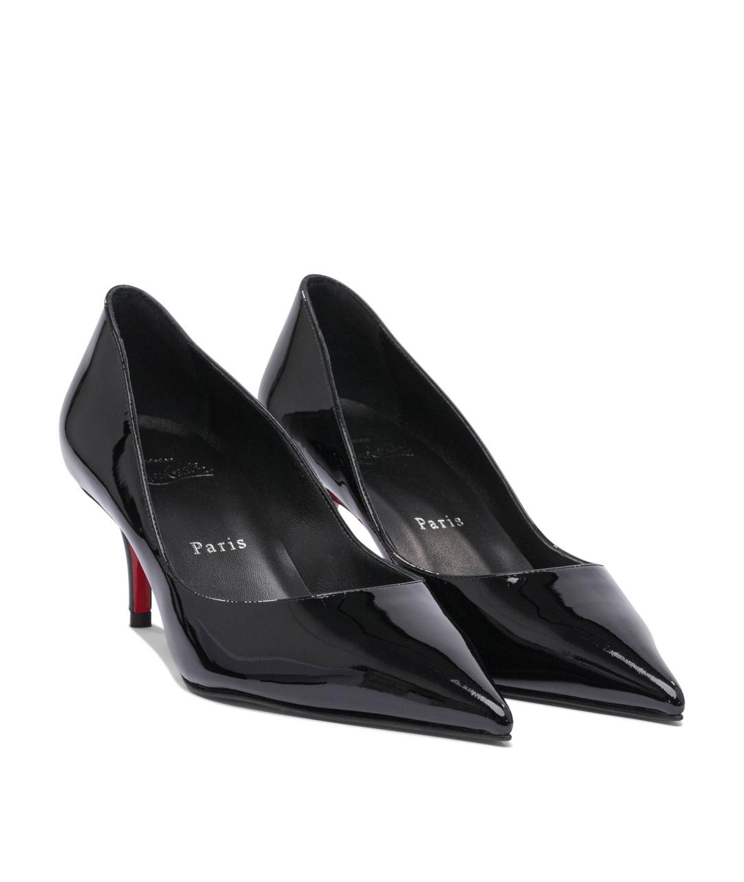 CHRISTIAN LOUBOUTIN Черные кожаные туфли, фото 2