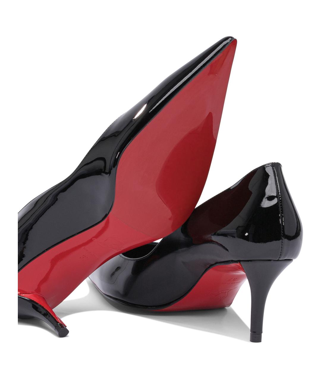 CHRISTIAN LOUBOUTIN Черные кожаные туфли, фото 5