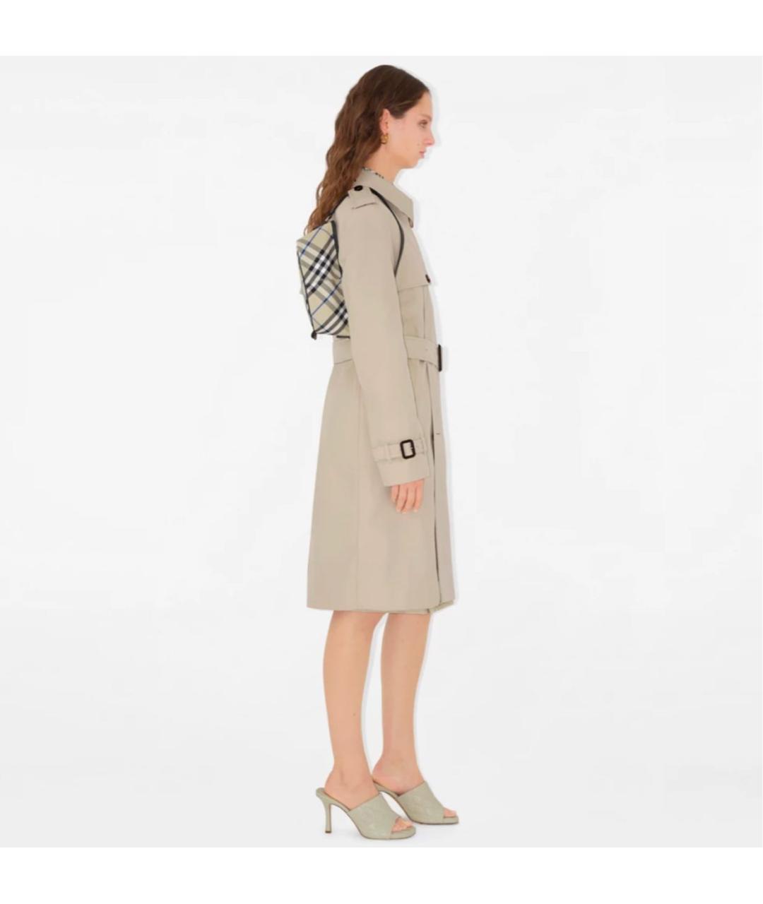 BURBERRY Бежевая хлопковая сумка через плечо, фото 3