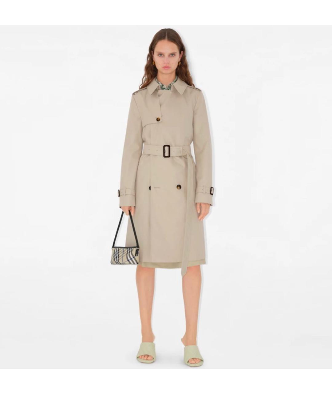 BURBERRY Бежевая хлопковая сумка через плечо, фото 2