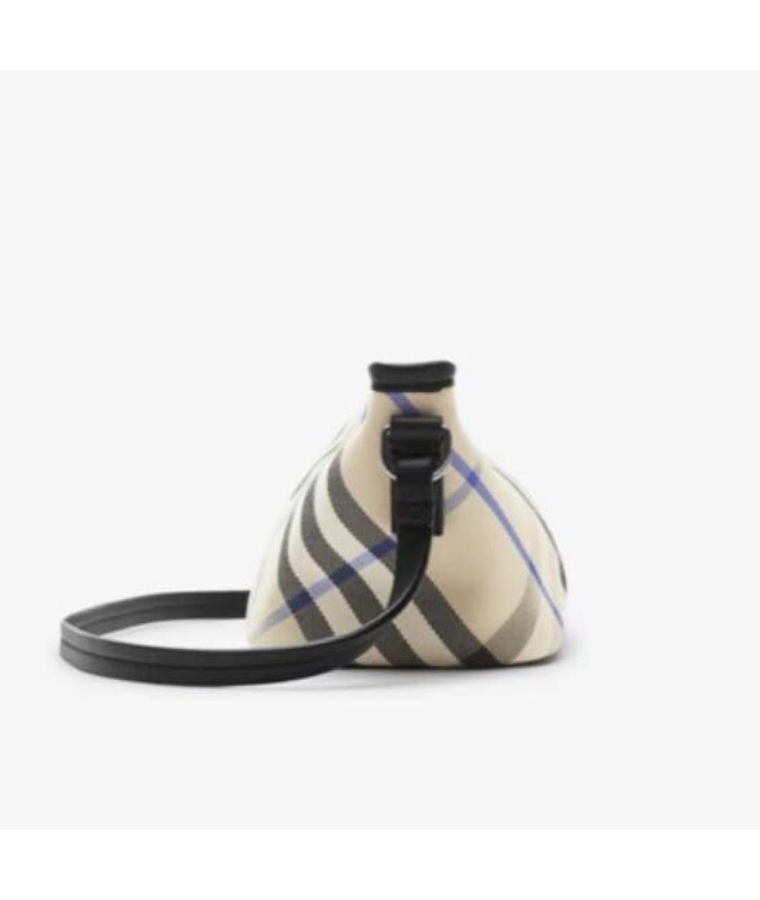 BURBERRY Бежевая хлопковая сумка через плечо, фото 4