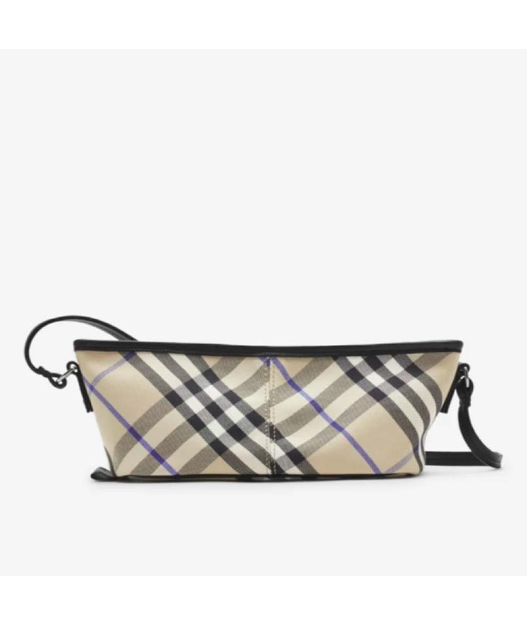 BURBERRY Бежевая хлопковая сумка через плечо, фото 5