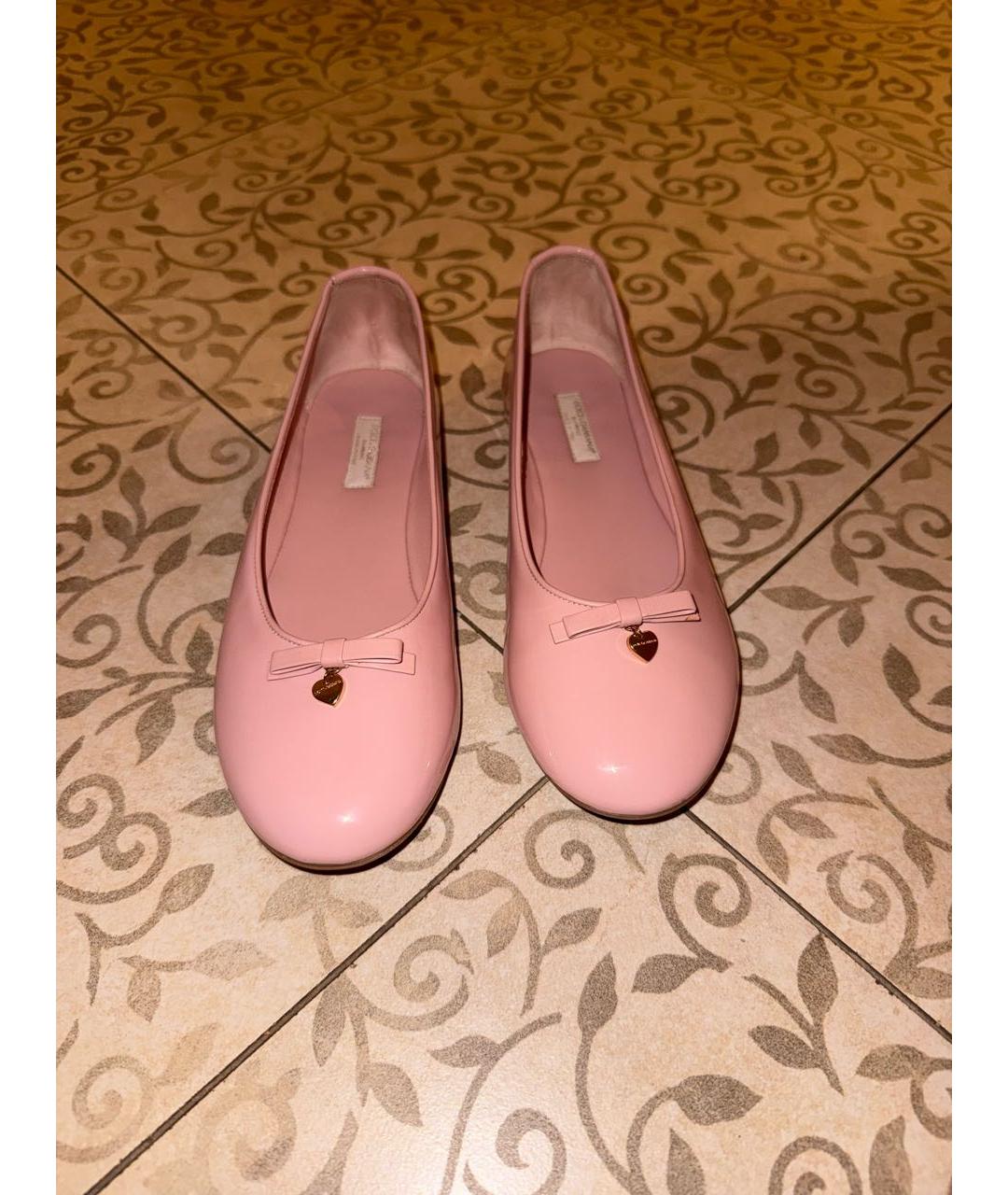 DOLCE&GABBANA Розовые балетки из лакированной кожи, фото 2