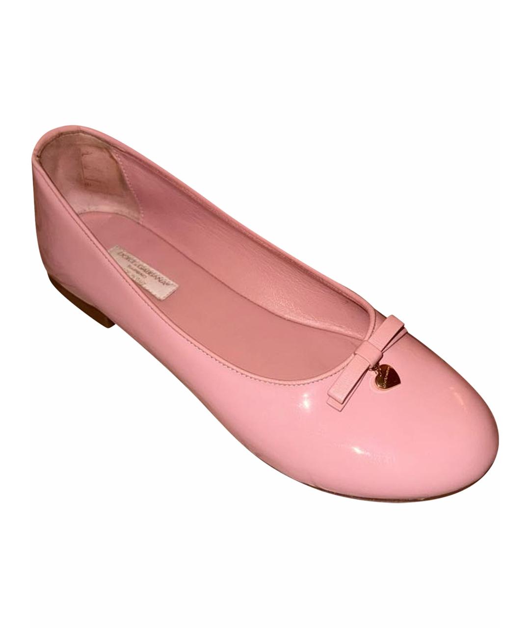 DOLCE&GABBANA Розовые балетки из лакированной кожи, фото 1
