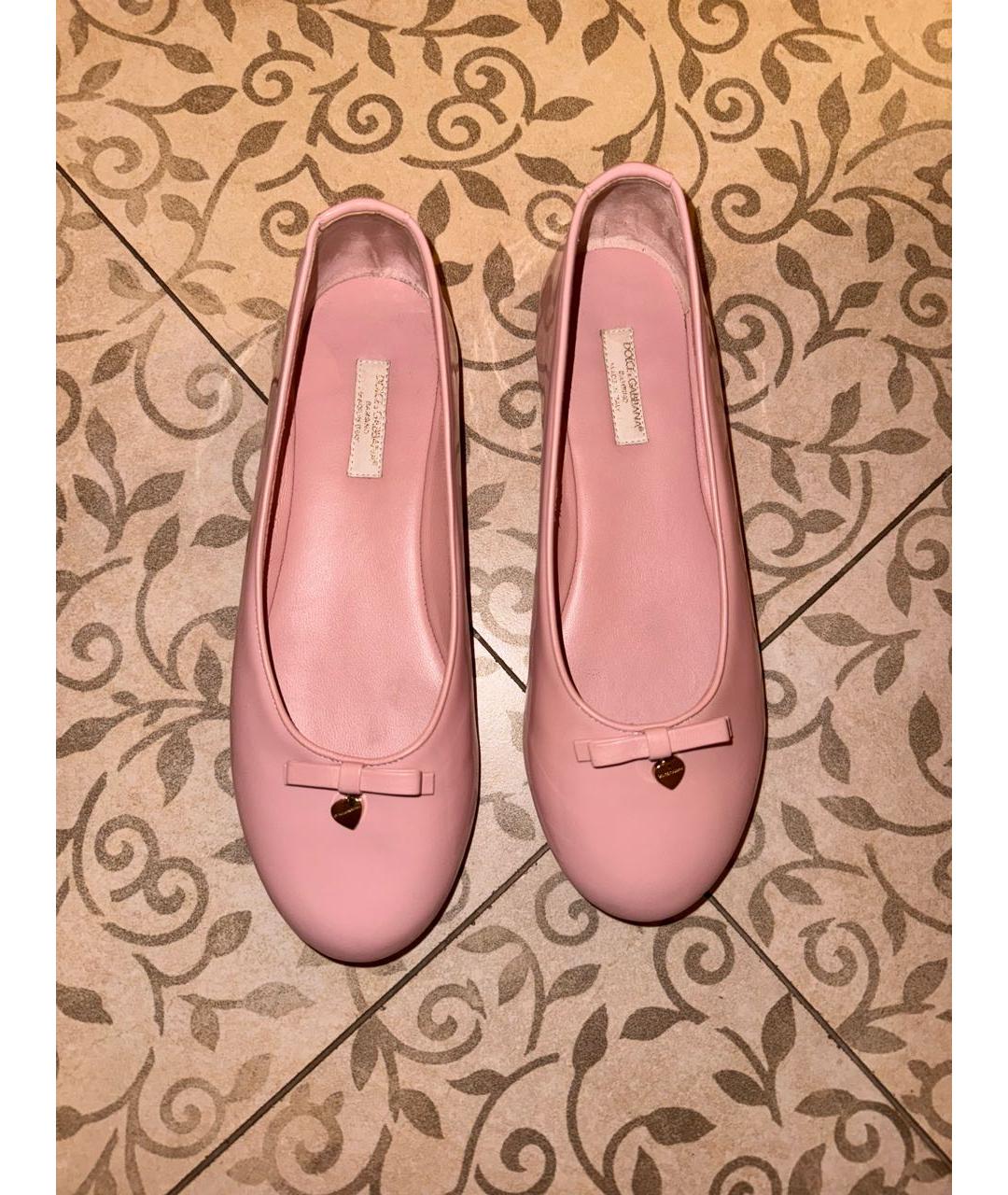 DOLCE&GABBANA Розовые балетки из лакированной кожи, фото 3