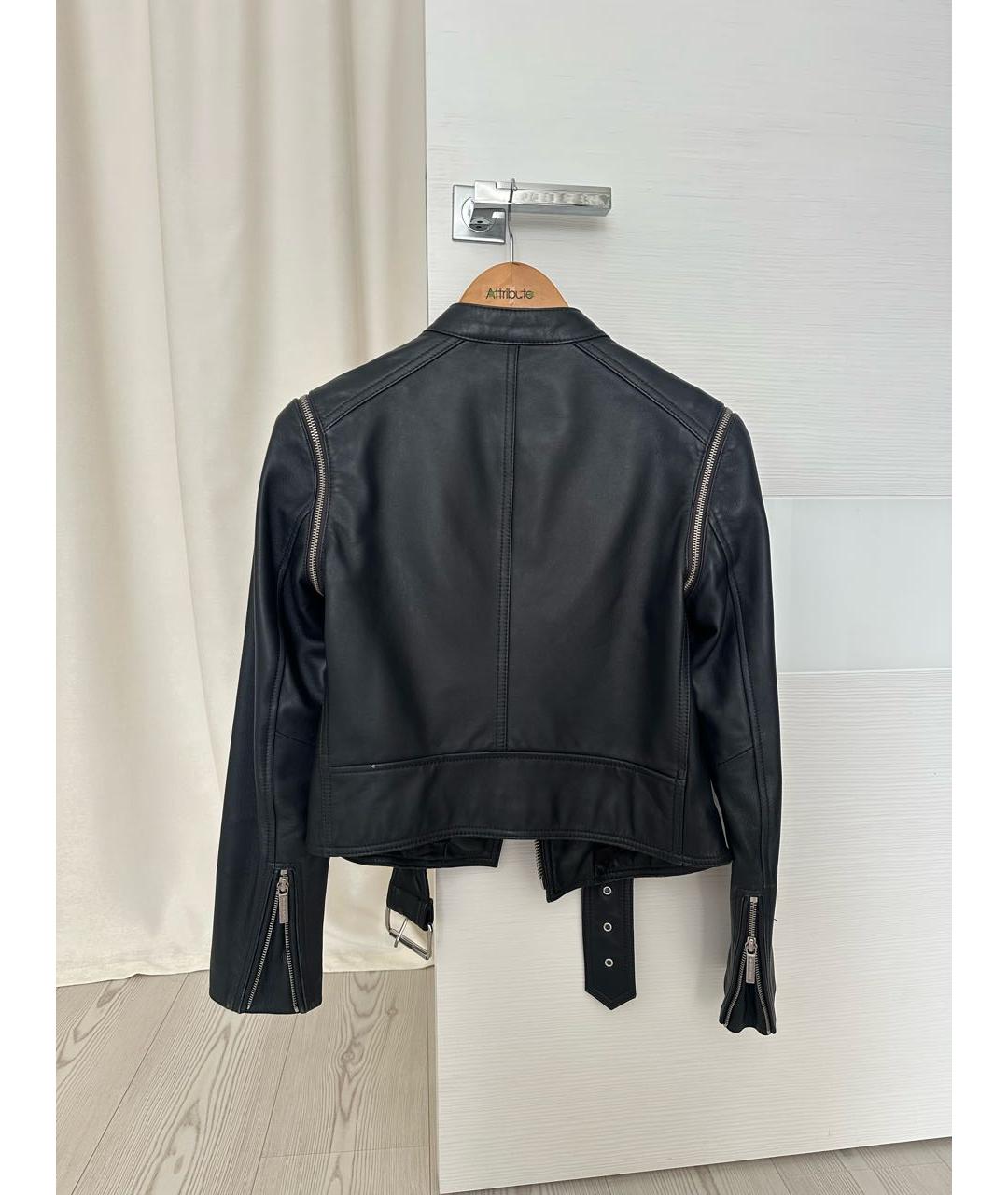 MICHAEL MICHAEL KORS Черная кожаная куртка, фото 2