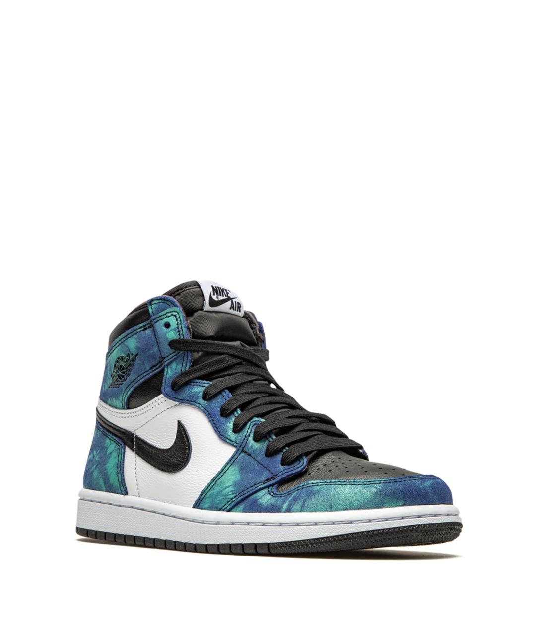 JORDAN Синие кожаные кеды, фото 2