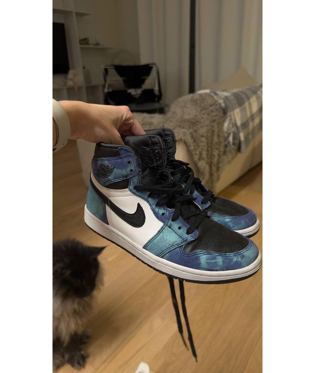 JORDAN Синие кожаные кеды, фото 5