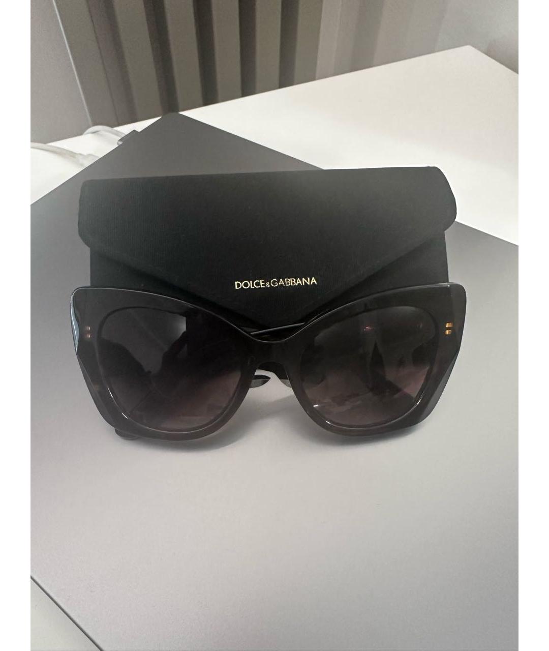 DOLCE&GABBANA Коричневые пластиковые солнцезащитные очки, фото 4