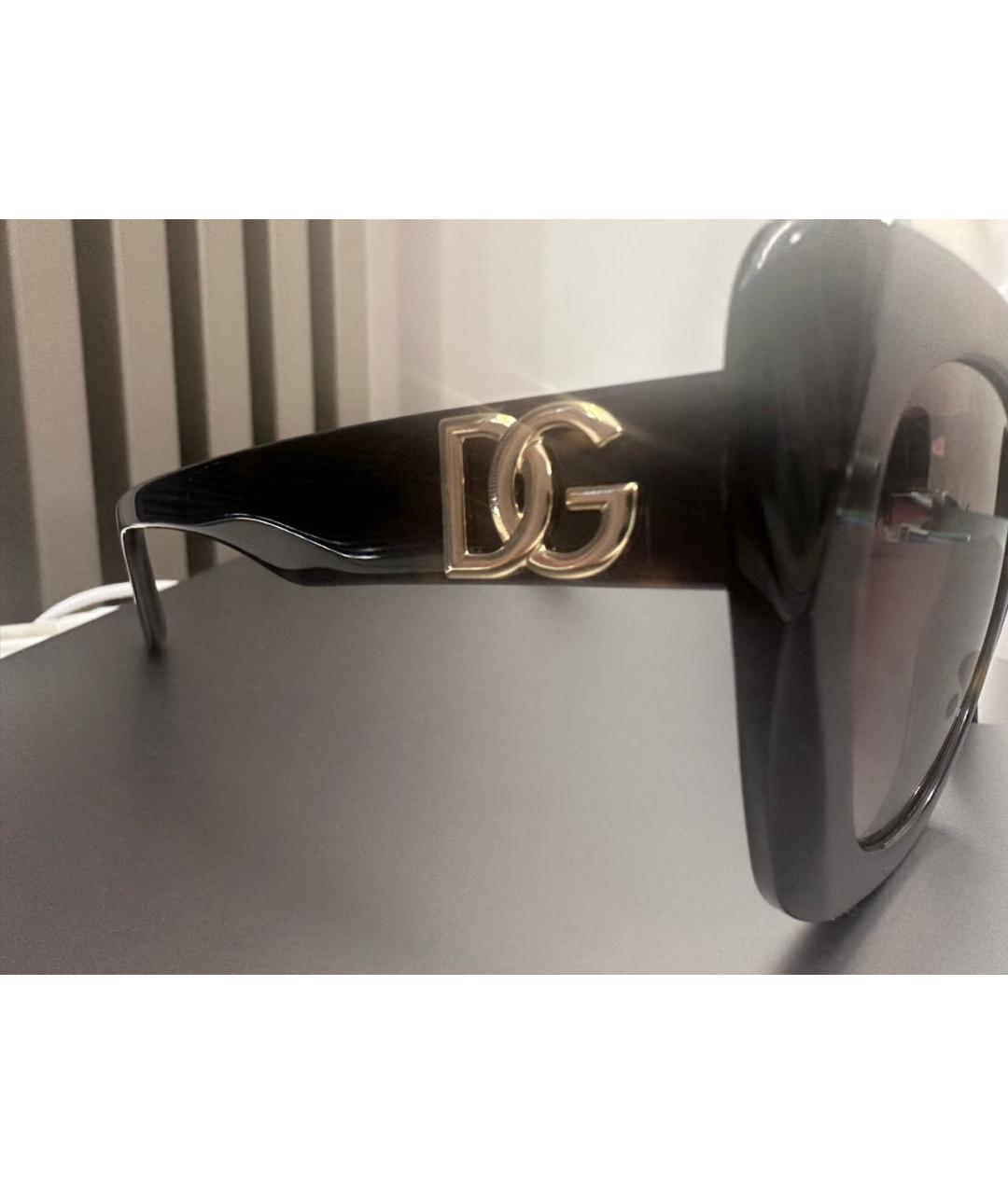 DOLCE&GABBANA Коричневые пластиковые солнцезащитные очки, фото 3