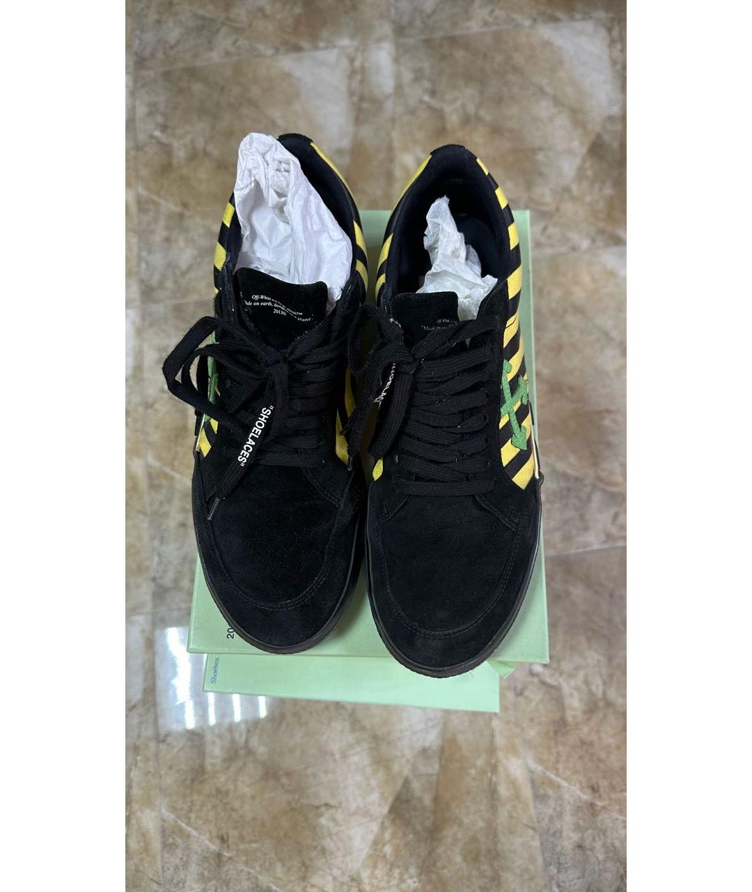 OFF-WHITE Черные замшевые низкие кроссовки / кеды, фото 2