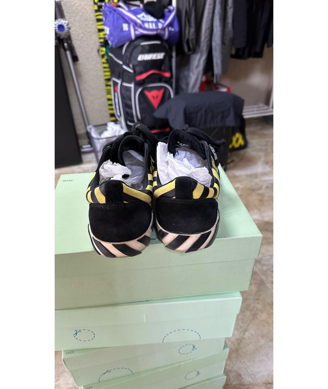 OFF-WHITE Черные замшевые низкие кроссовки / кеды, фото 4