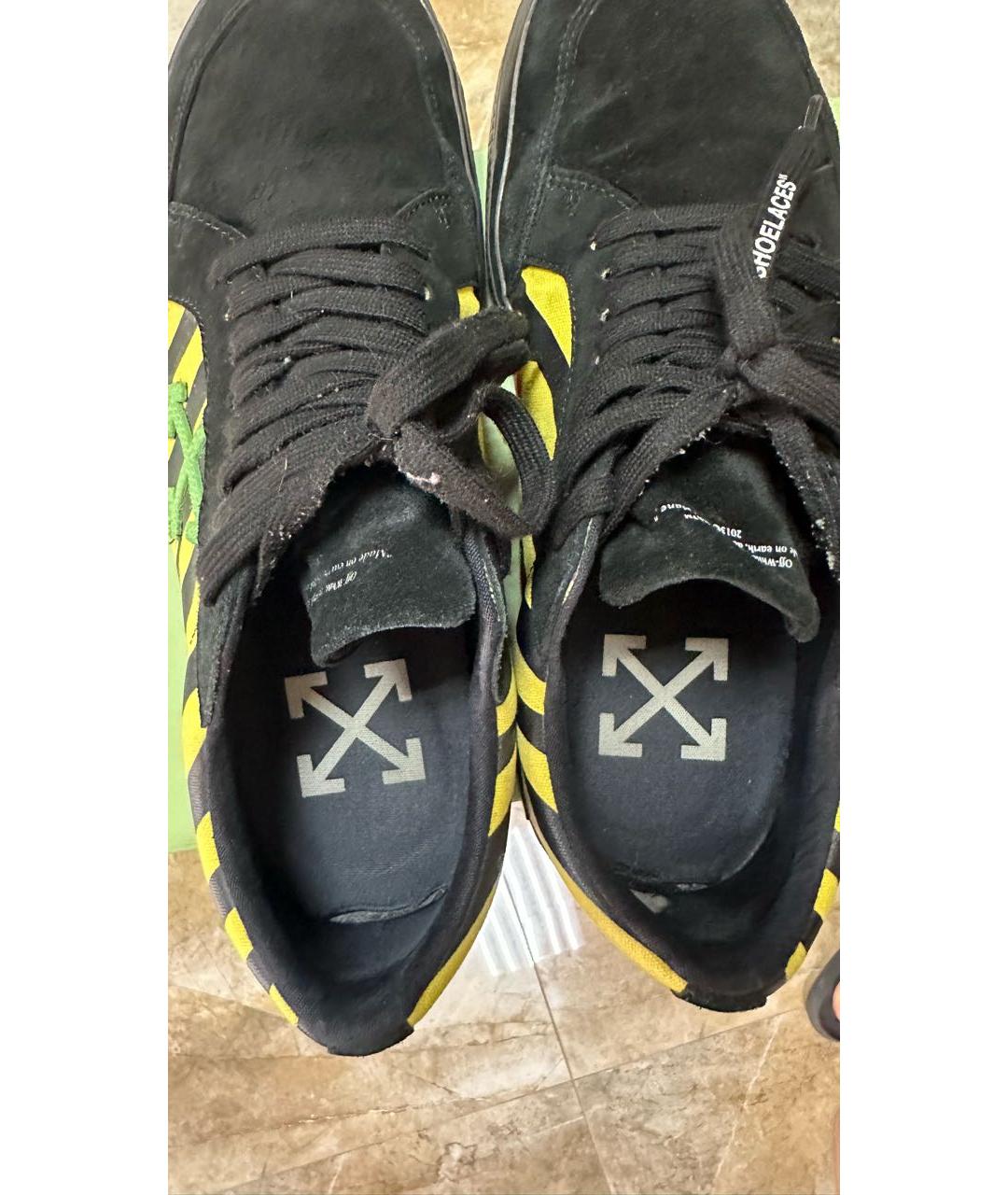 OFF-WHITE Черные замшевые низкие кроссовки / кеды, фото 3