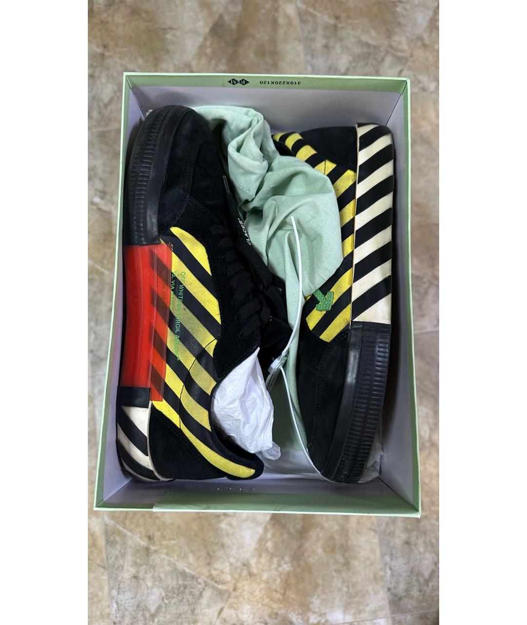 OFF-WHITE Черные замшевые низкие кроссовки / кеды, фото 7