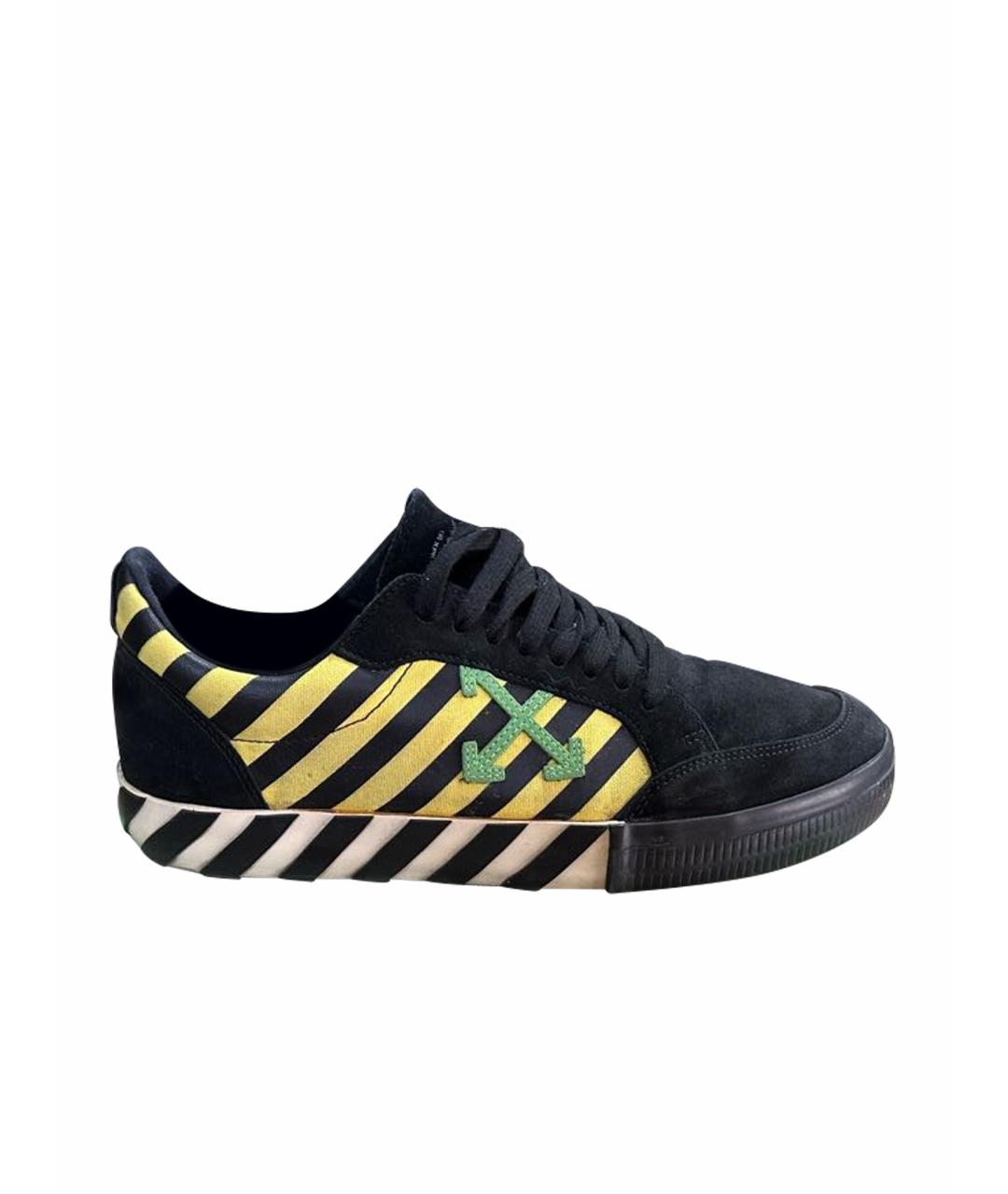 OFF-WHITE Черные замшевые низкие кроссовки / кеды, фото 1