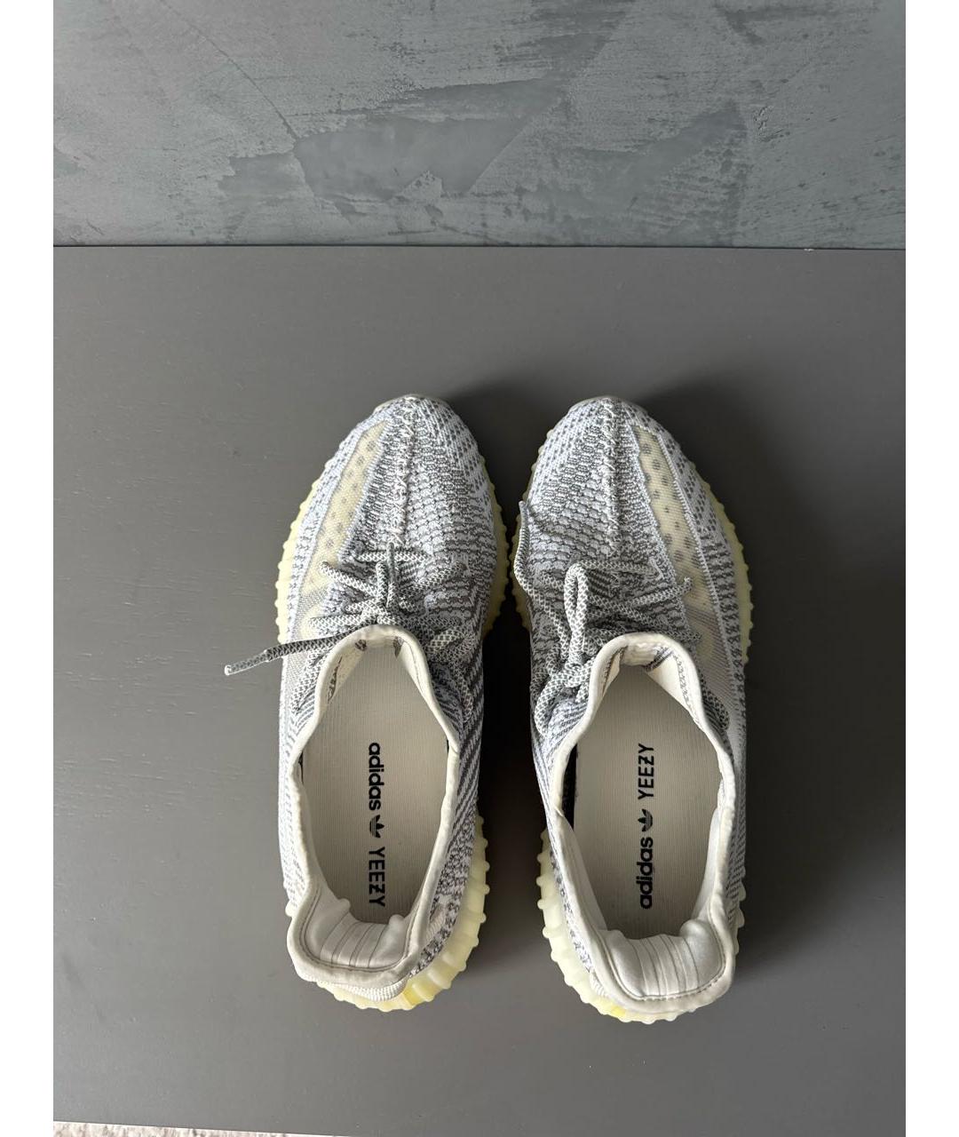 YEEZY Белые текстильные низкие кроссовки / кеды, фото 3