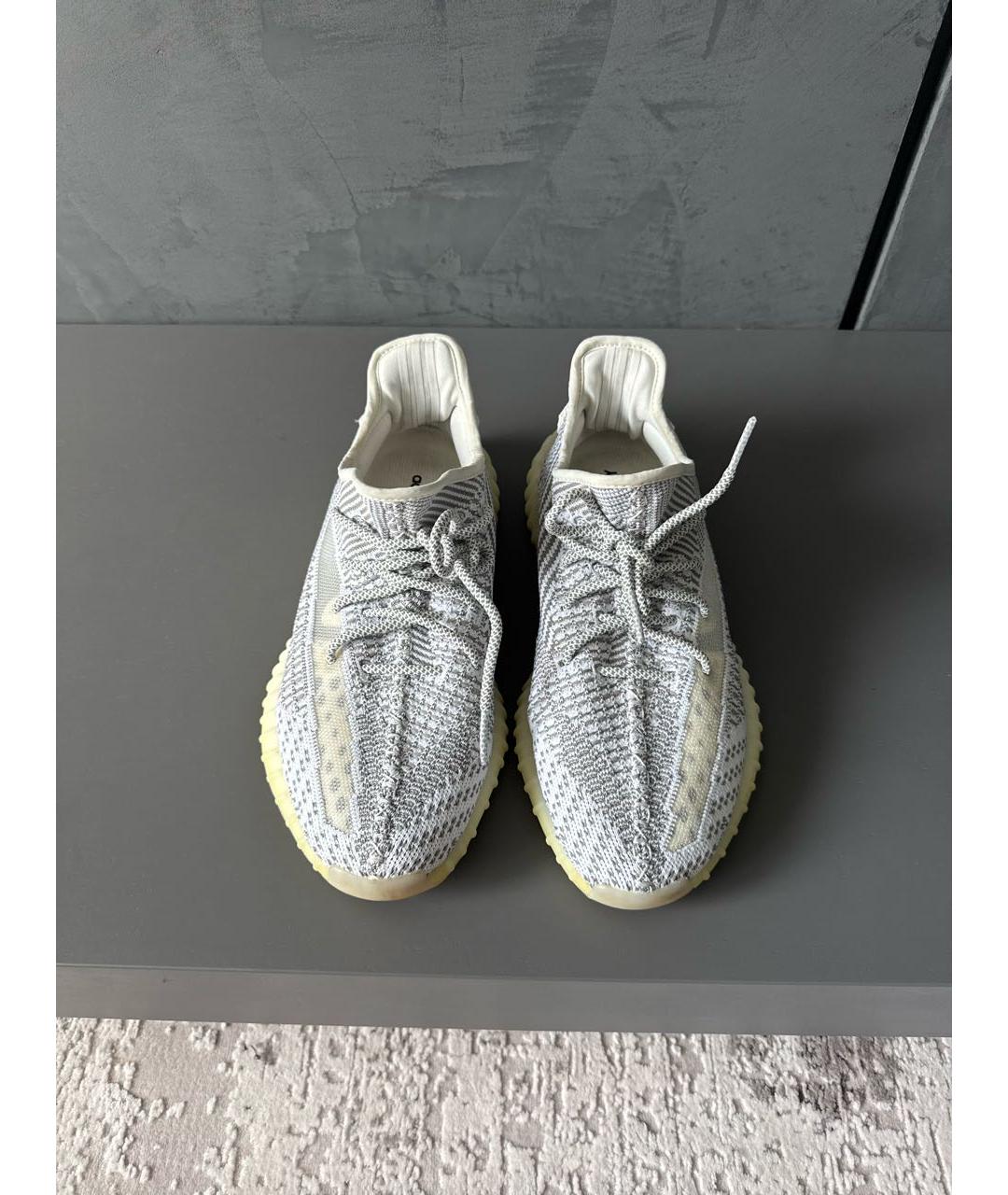 YEEZY Белые текстильные низкие кроссовки / кеды, фото 2