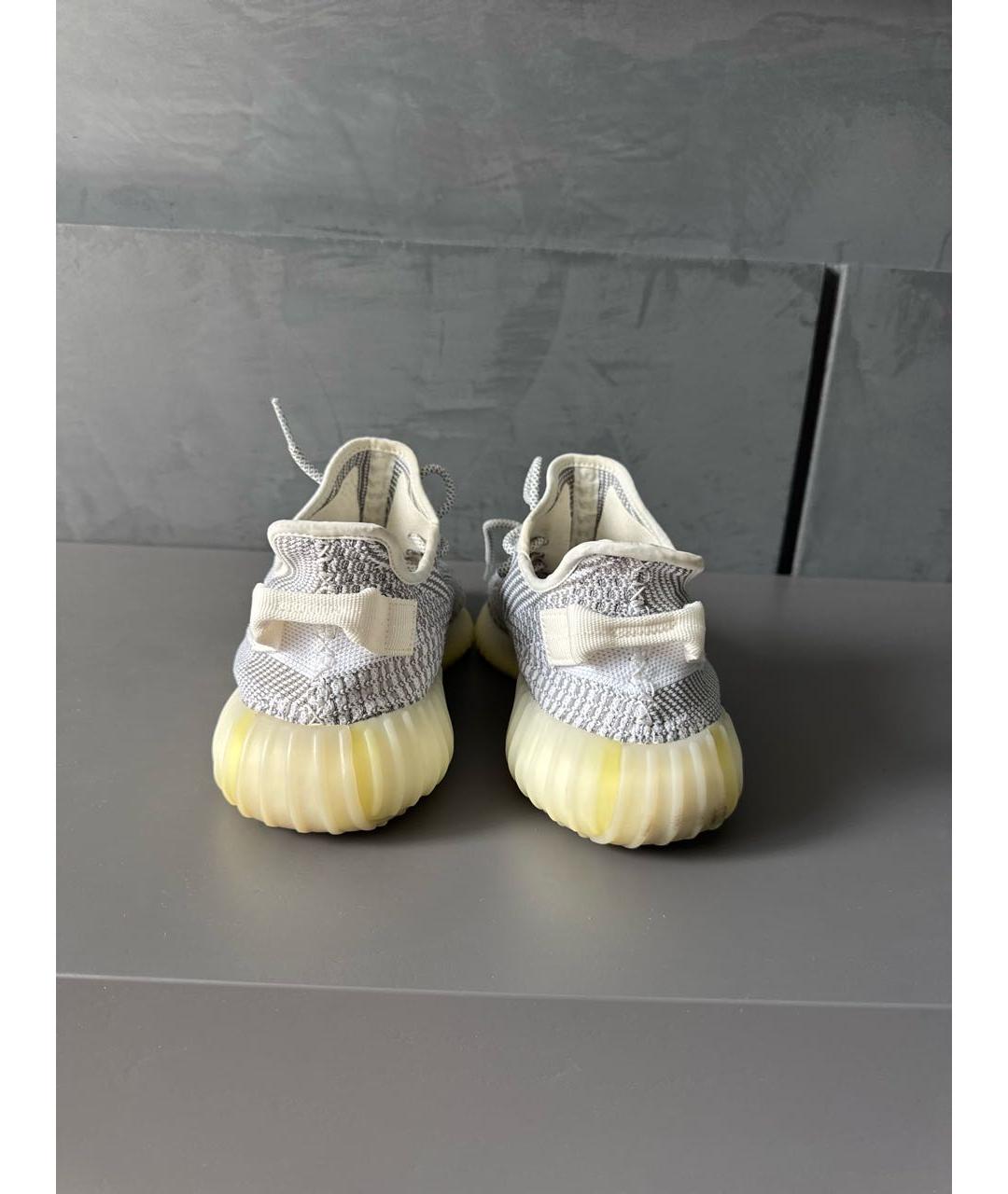 YEEZY Белые текстильные низкие кроссовки / кеды, фото 4