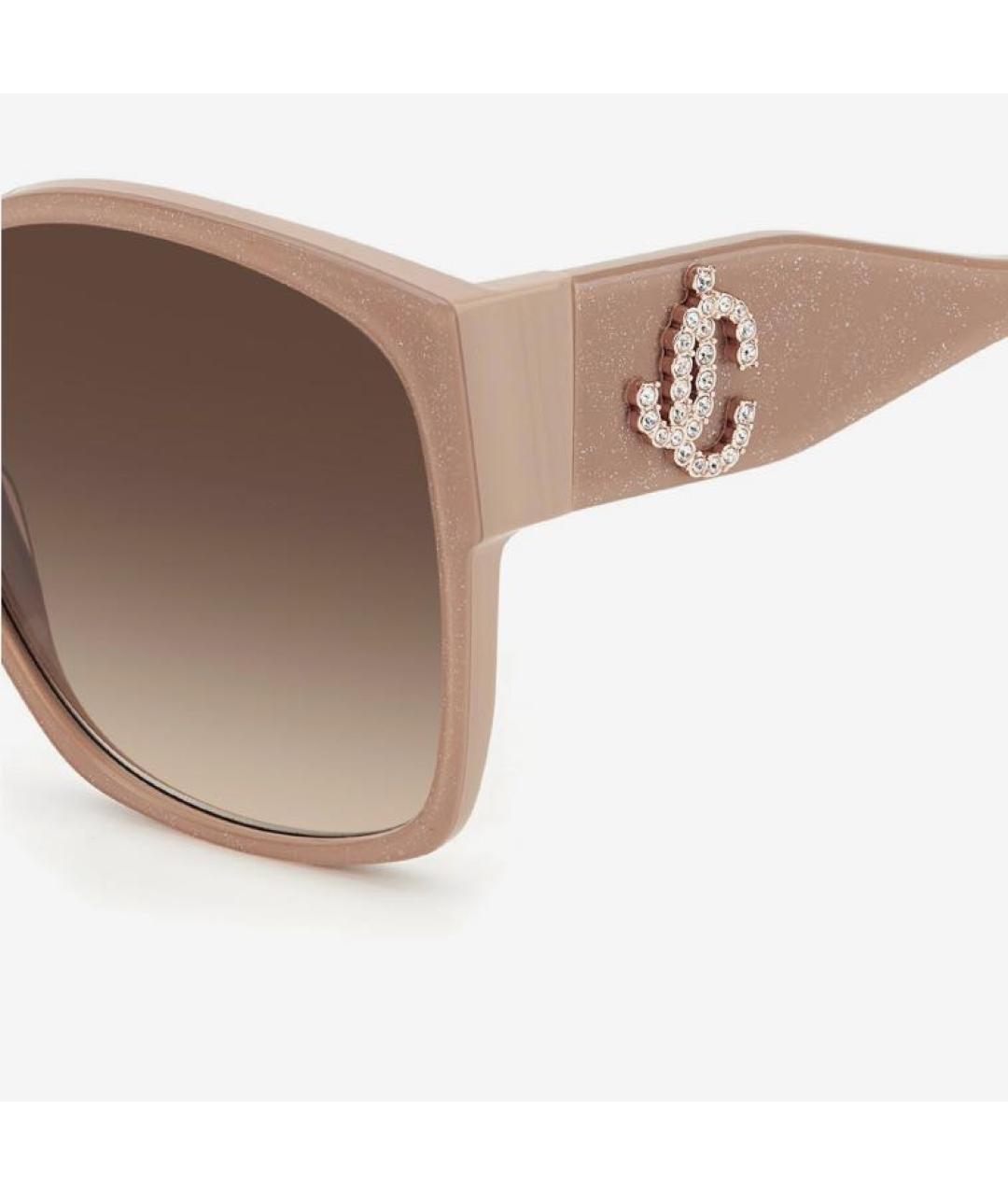 JIMMY CHOO Бежевые пластиковые солнцезащитные очки, фото 2