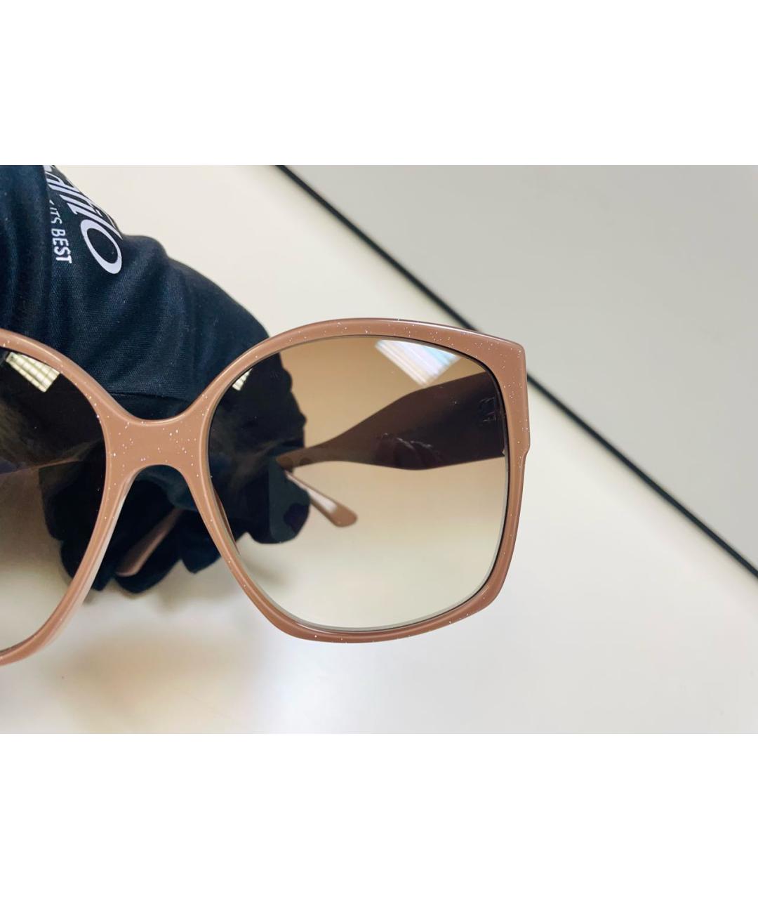 JIMMY CHOO Бежевые пластиковые солнцезащитные очки, фото 6