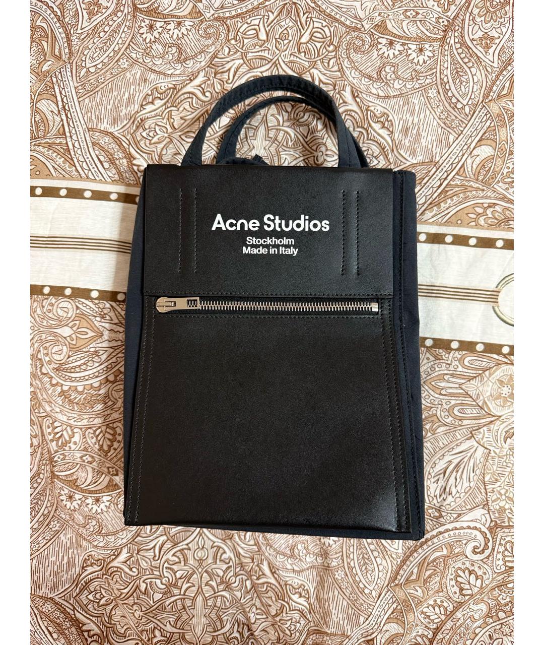 ACNE STUDIOS Синяя кожаная сумка тоут, фото 8