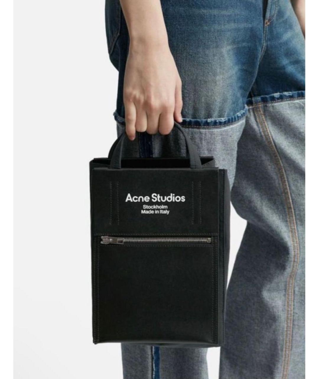 ACNE STUDIOS Синяя кожаная сумка тоут, фото 7