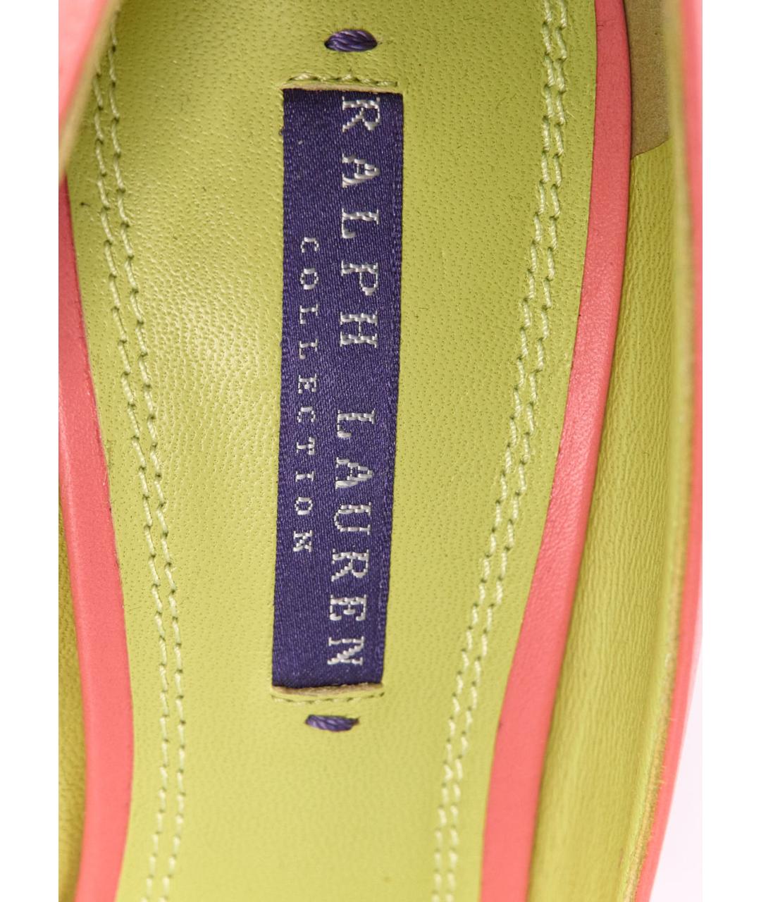 RALPH LAUREN COLLECTION Коралловые кожаные туфли, фото 5