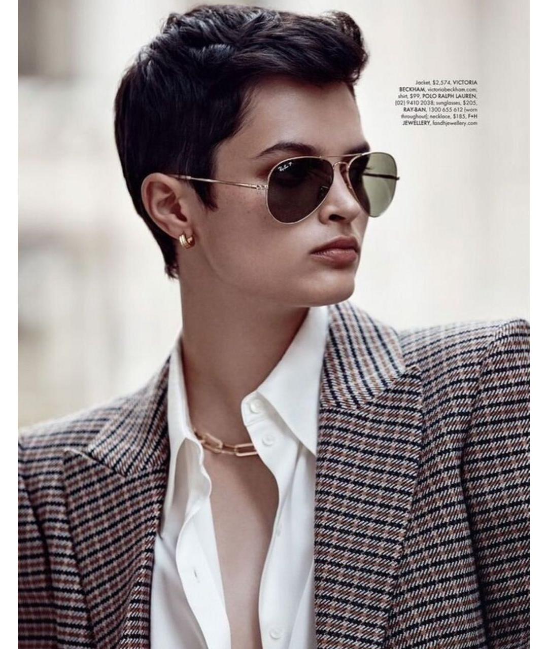 RAY BAN Золотые металлические солнцезащитные очки, фото 7