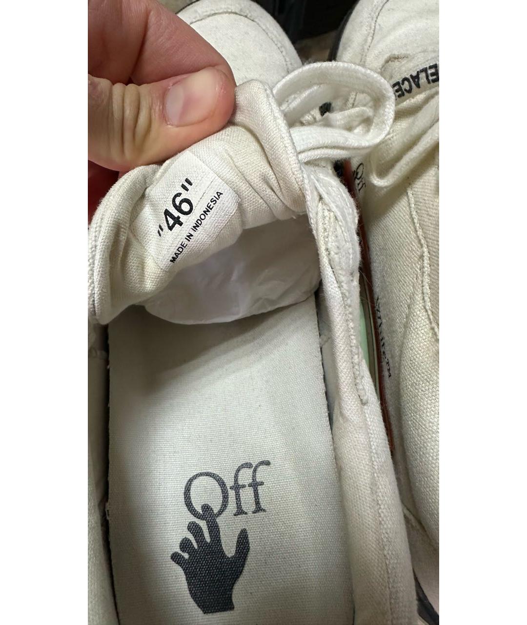 OFF-WHITE Белые текстильные низкие кроссовки / кеды, фото 7