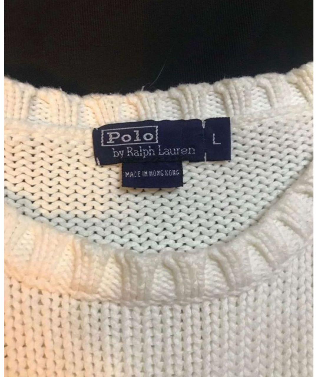 POLO RALPH LAUREN Белый хлопковый джемпер / свитер, фото 2