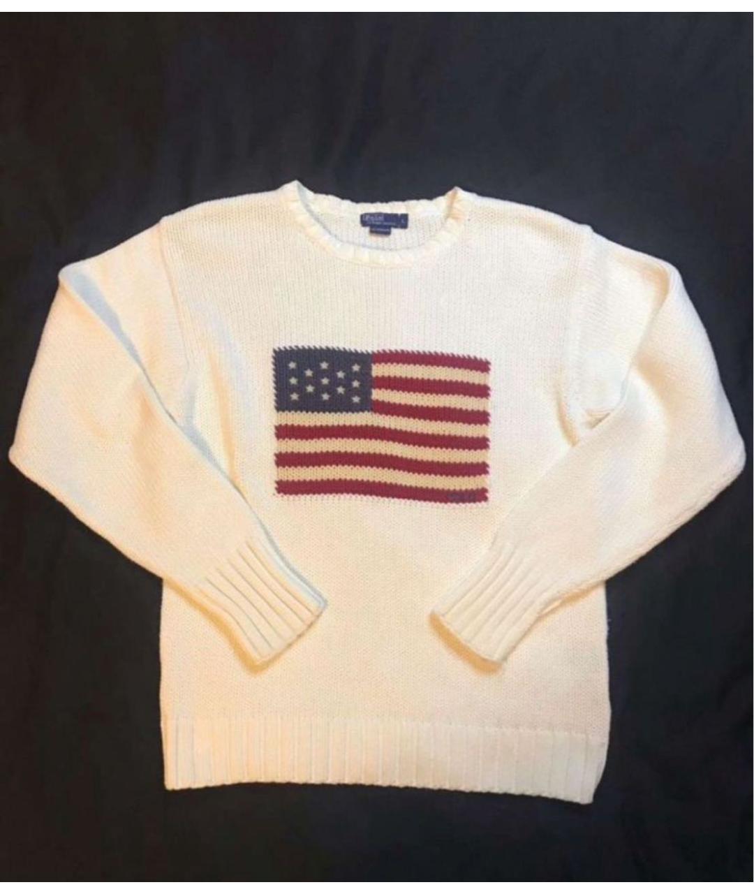 POLO RALPH LAUREN Белый хлопковый джемпер / свитер, фото 5