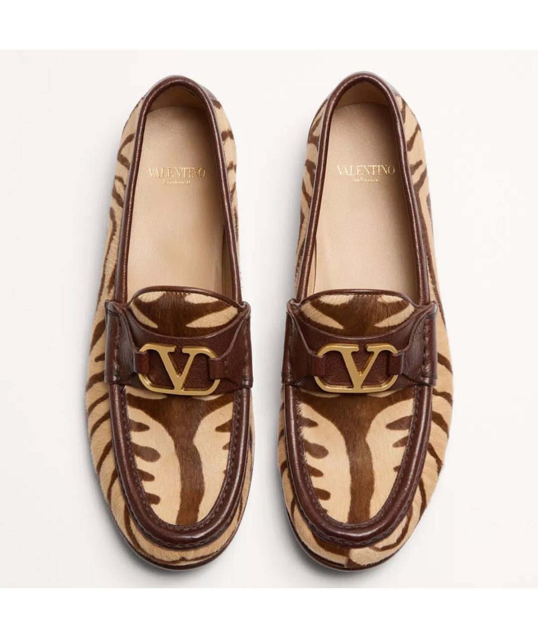VALENTINO Коричневые кожаные мокасины, фото 5
