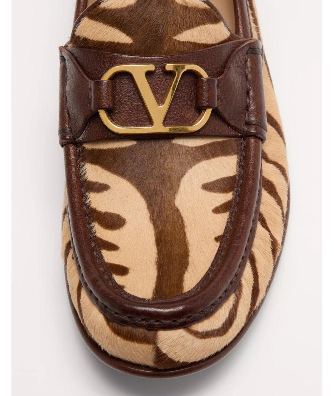 VALENTINO Коричневые кожаные мокасины, фото 7