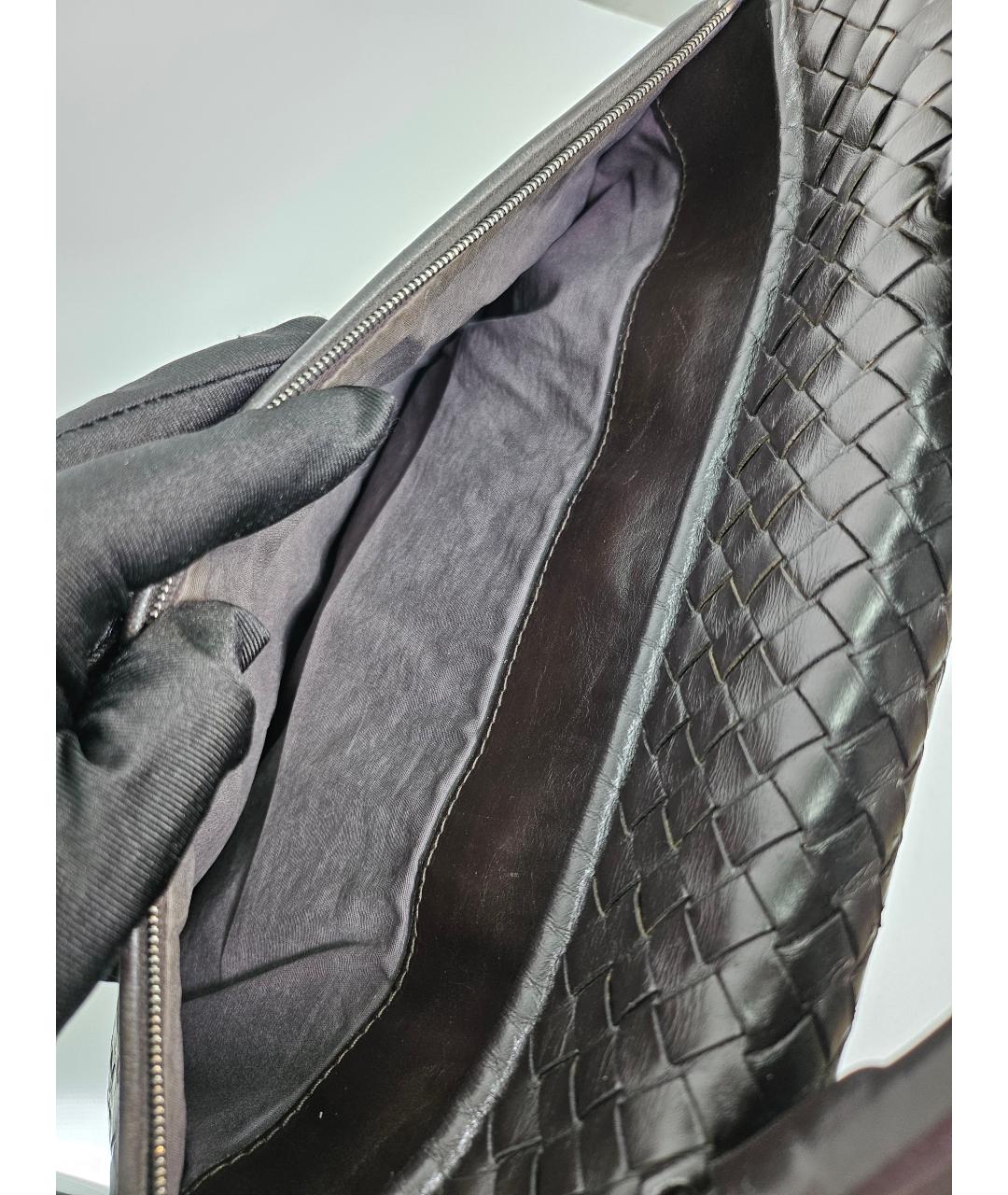 BOTTEGA VENETA Черный кожаный портфель, фото 7