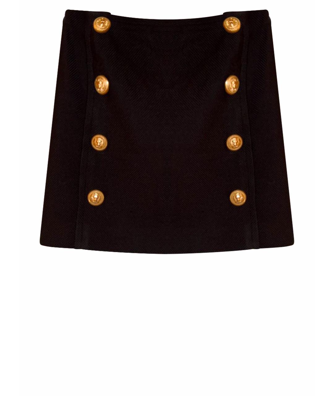 BALMAIN Черная хлопковая юбка, фото 1