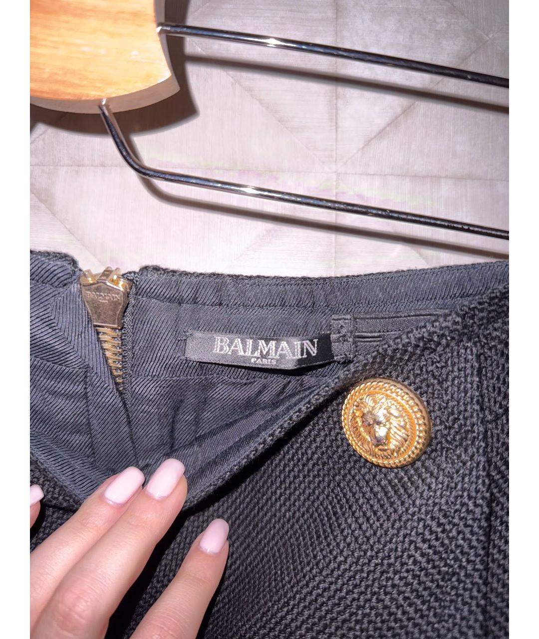 BALMAIN Черная хлопковая юбка, фото 4