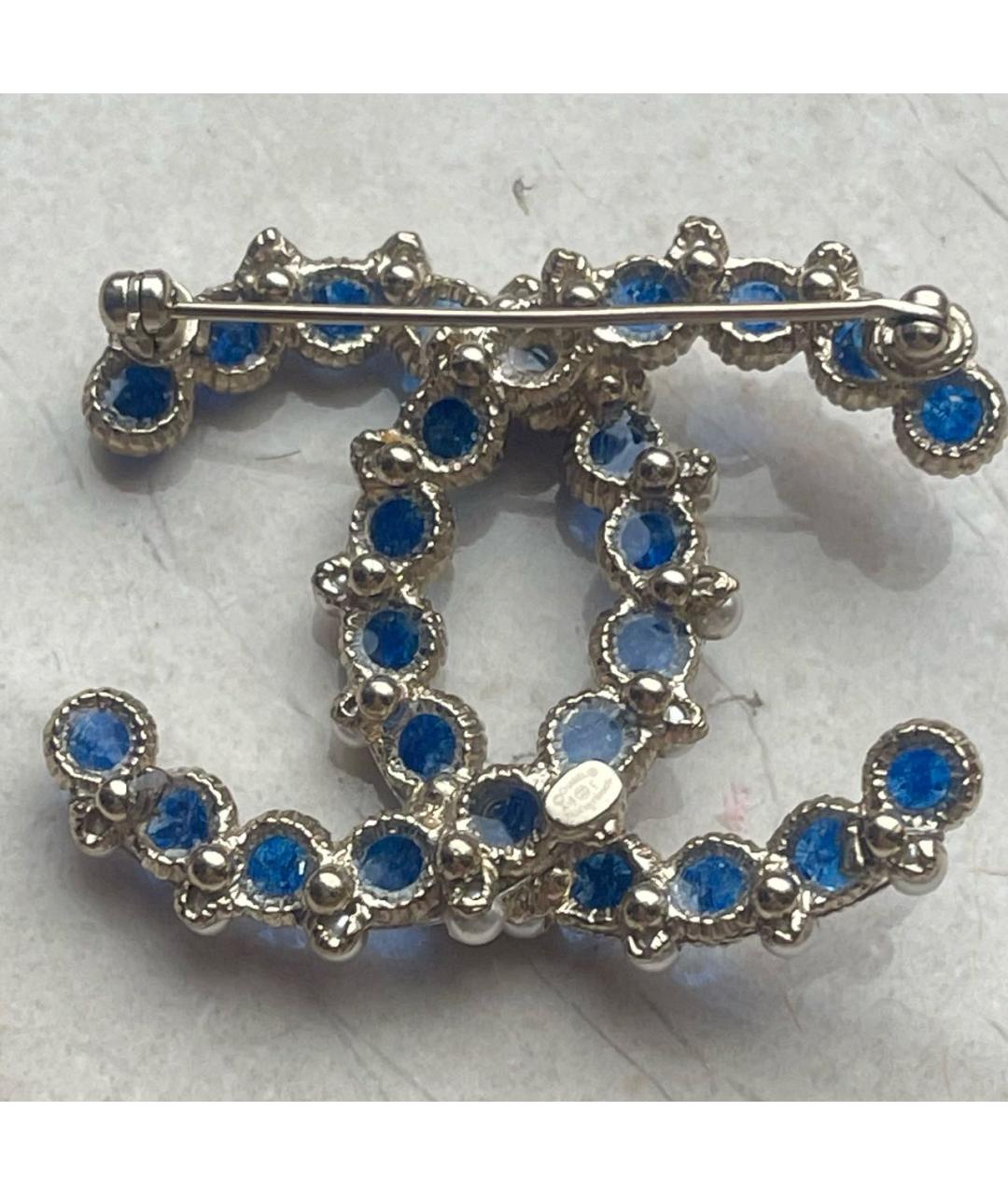 CHANEL Синяя металлическая булавка / брошь, фото 4