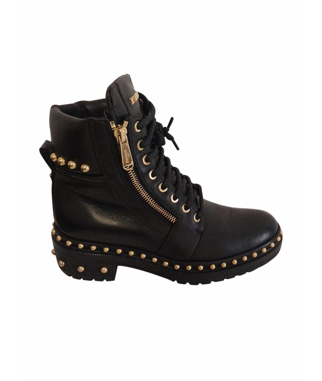 BALMAIN Черные кожаные ботильоны, фото 1
