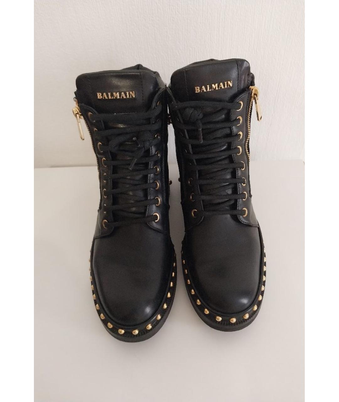 BALMAIN Черные кожаные ботильоны, фото 2