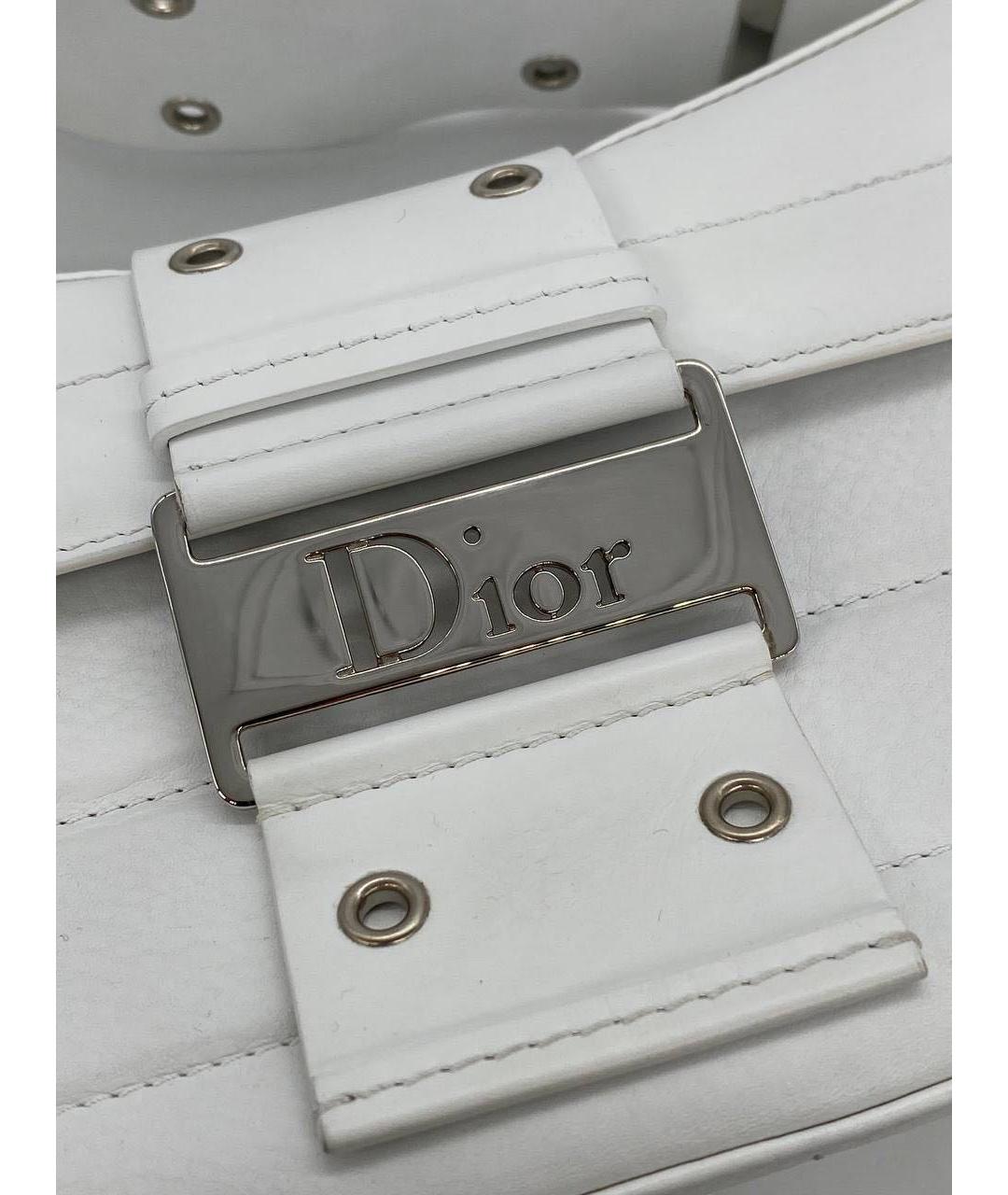 CHRISTIAN DIOR Белая кожаная сумка с короткими ручками, фото 6