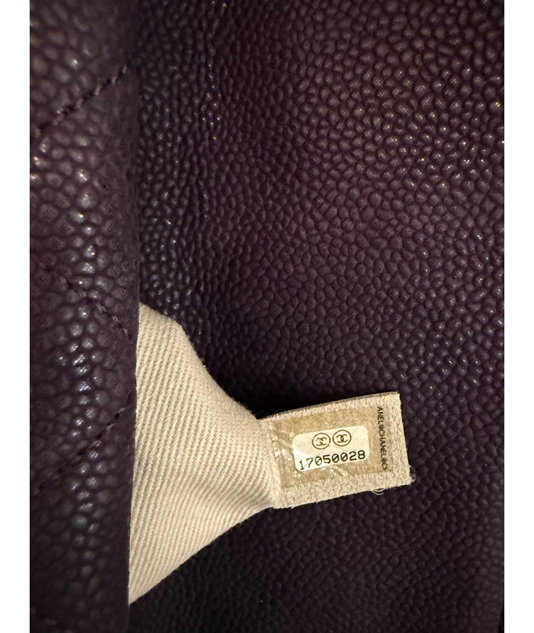 CHANEL Фиолетовая кожаная сумка тоут, фото 3