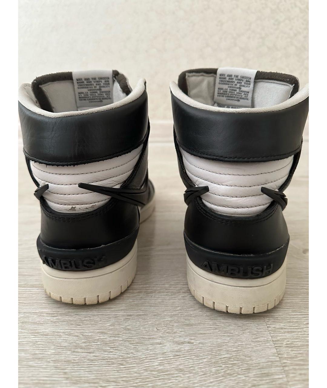 NIKE Белые кожаные высокие кроссовки / кеды, фото 2