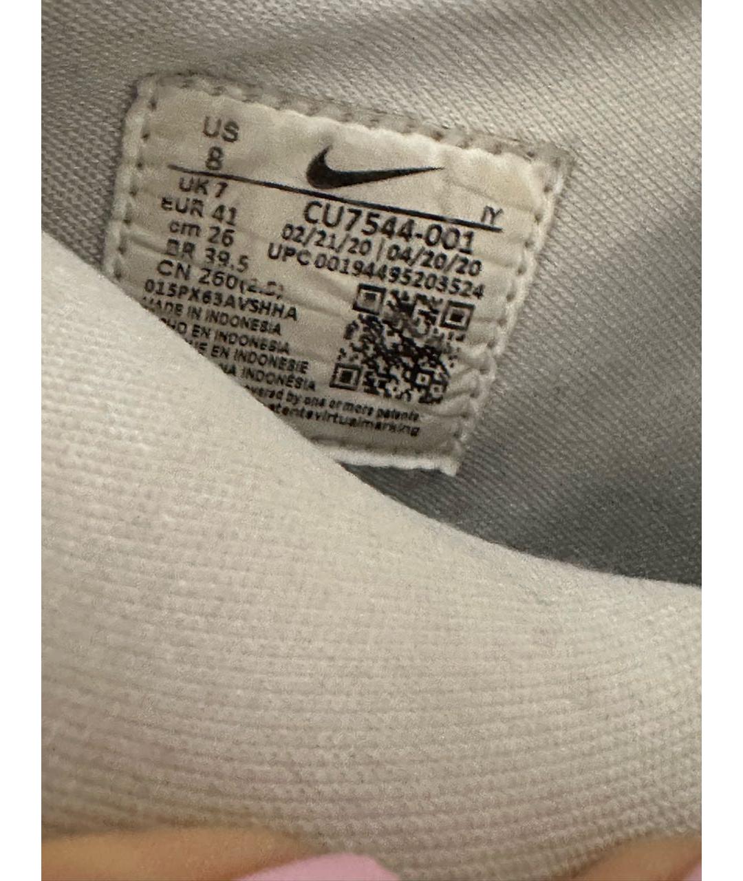 NIKE Белые кожаные высокие кроссовки / кеды, фото 7