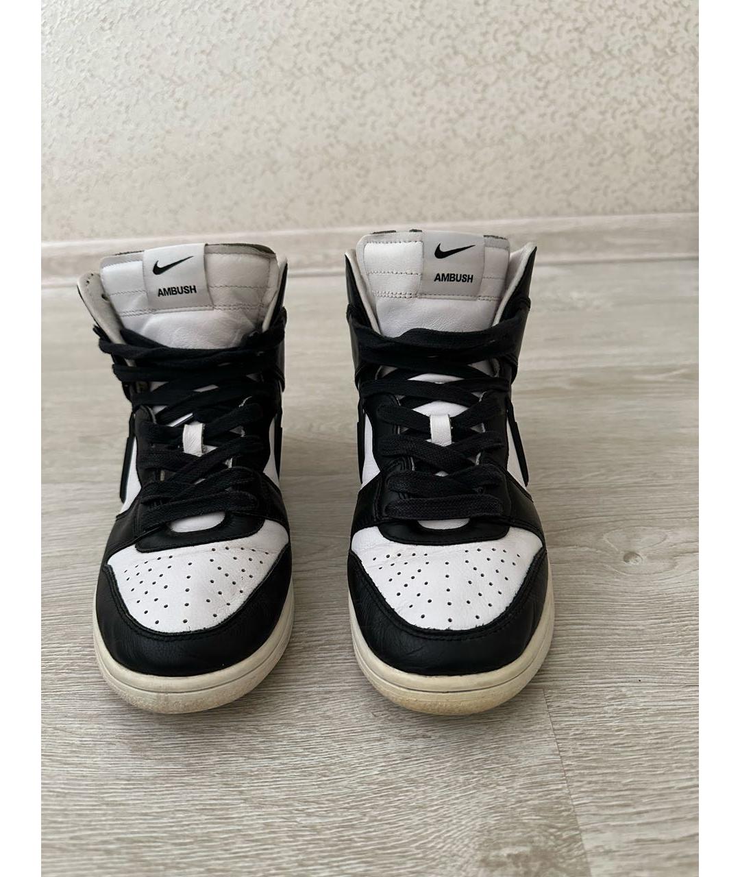 NIKE Белые кожаные высокие кроссовки / кеды, фото 3